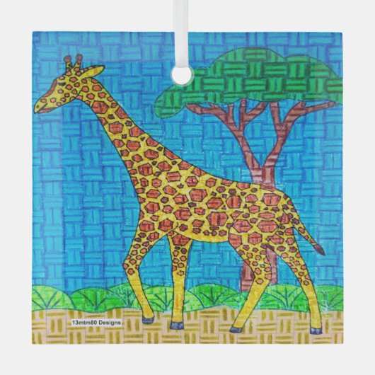 Giraffe - Glas Ornament (Voorkant)