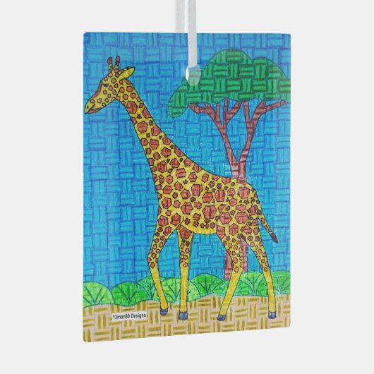 Giraffe - Glas Ornament (Voorkant Rechts)