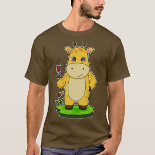 Giraffe Glas van Rode wijn T-shirt
