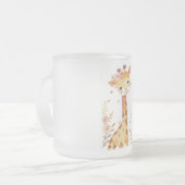 "Giraffe Glass Mok" Matglas Koffiemok (Voorkant links)