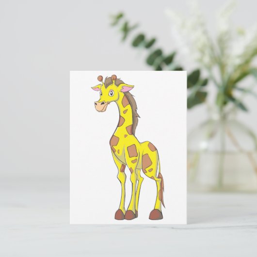 Giraffe glimlachen briefkaart (Staand voorkant)