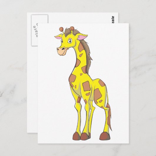 Giraffe glimlachen briefkaart (Voorkant / Achterkant)