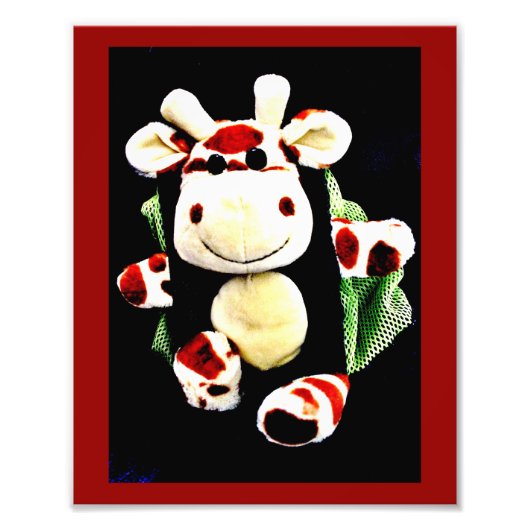 Giraffe glimlachen foto afdruk (Voorkant)