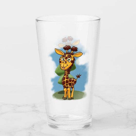 Giraffe glimlachen glas (Voorkant)