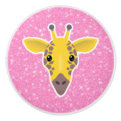 Giraffe Glitter Keramische Knop (Voorkant)