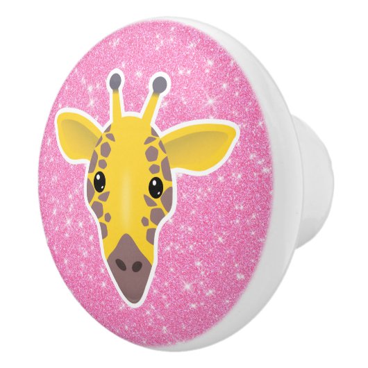 Giraffe Glitter Keramische Knop (Rechts)