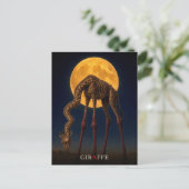 Giraffe Glowing Legs gotische Surrealist Briefkaart (Staand voorkant)
