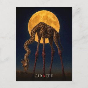 Giraffe Glowing Legs gotische Surrealist Briefkaart