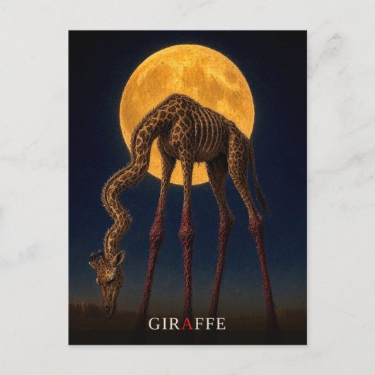 Giraffe Glowing Legs gotische Surrealist Briefkaart (Voorkant)