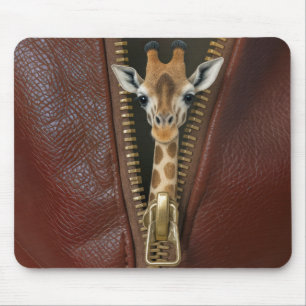 Giraffe gluren van een rits muismat