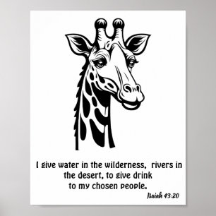 Giraffe God zal water geven in de wildernis Poster