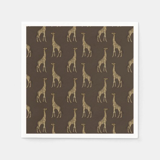 Giraffe Gold Chic Elegant Napkins Servet (Voorkant)