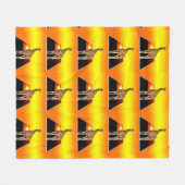 Giraffe Golden Sunset, medium Fleece Deken (Voorkant (Horizontaal))
