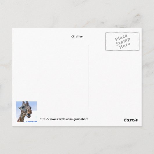 Giraffe Gossip Briefkaart (Achterkant)