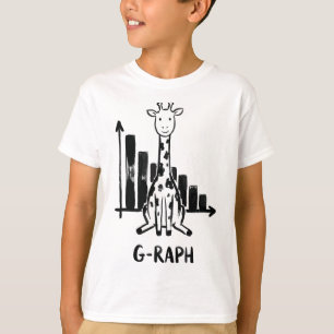 Giraffe Grafiek Statistieken Wiskunde Leraar Pun T-shirt