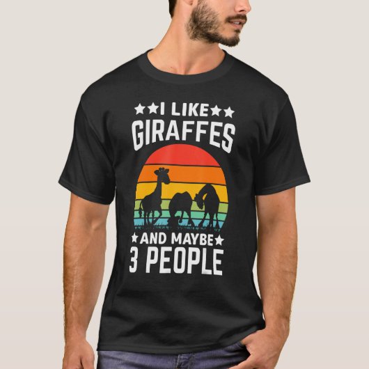 Giraffe Grafische Giraffe dierentuin T-shirt (Voorkant)