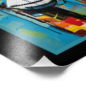 Giraffe Grafitti, leuk en kleurrijk, Foto Afdruk (Hoek)