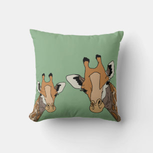Giraffe Grappig Groen Kussen