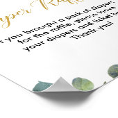 Giraffe greenery baby shower diaper-rolbord poster (Hoek)