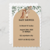 GIRAFFE GREENERY BABY SHOWER UITNODIGING (Voorkant / Achterkant)