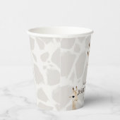 Giraffe Greige Waterverf Baby shower Papieren Bekers (Rechts)