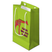 Giraffe, groenpapiertas, klein cadeauzakje (Voorkant Gekanteld)