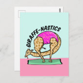 Giraffe gymastiek briefkaart (Voorkant / Achterkant)