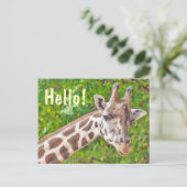 Giraffe Hallo Briefkaart (Staand voorkant)
