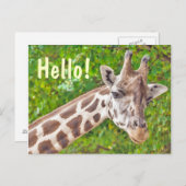 Giraffe Hallo Briefkaart (Voorkant / Achterkant)