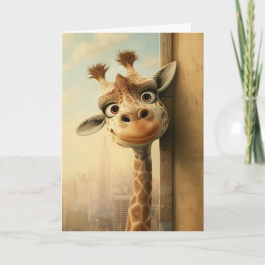 GIRAFFE HALLO WENSKAART GRAPPIG KAART (Voorkant)