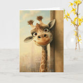 GIRAFFE HALLO WENSKAART GRAPPIG KAART (Gele Bloem)