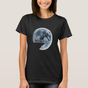 Giraffe Halloween Costume Moon Silhouette T-shirt