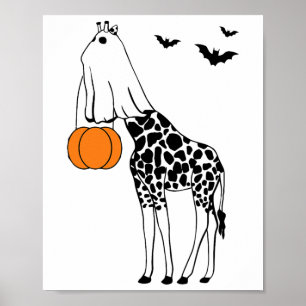 Giraffe Halloween Grappige Halloween Outfit Kostuu Poster