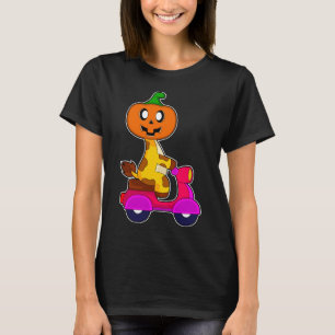 Giraffe Halloween pompoen scooter T-shirt