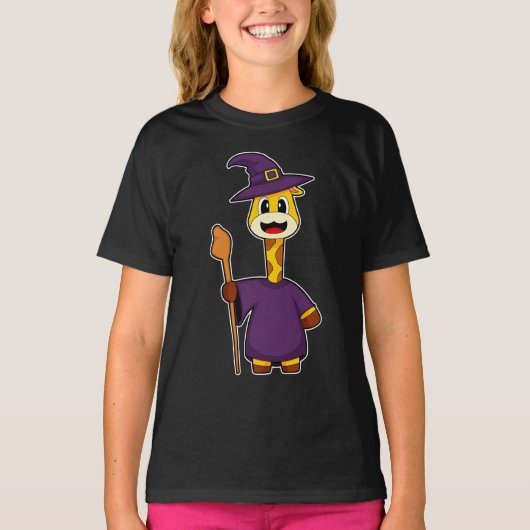 Giraffe Halloween Witch T-shirt (Voorkant)