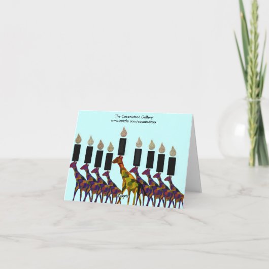 Giraffe Hannukah Menorah Kaarten (Achterkant)