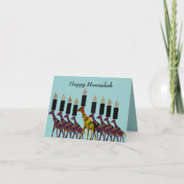 Giraffe Hannukah Menorah Kaarten