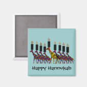 Giraffe Hannukah Menorah Magneten (Voorkant / Achterkant)