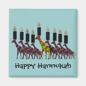 Giraffe Hannukah Menorah Magneten (Voorkant)