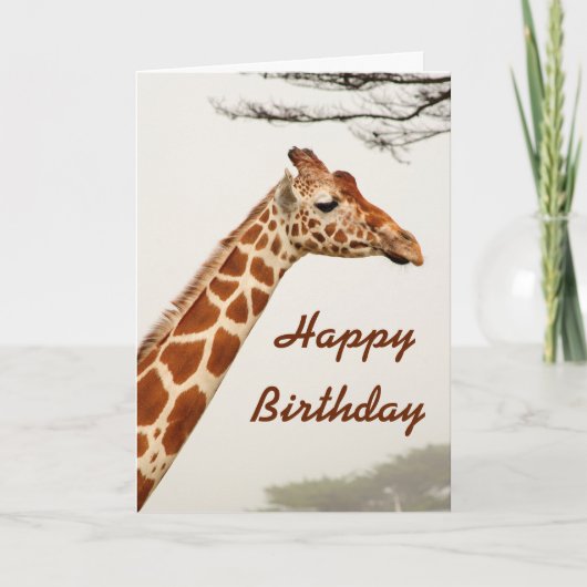 Giraffe Happy Birthday kaart (Voorkant)