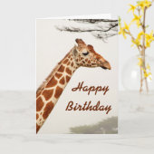 Giraffe Happy Birthday kaart (Gele Bloem)