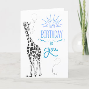 Giraffe Happy Birthday Kaart