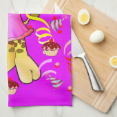 Giraffe Happy Birthday Kitchen Hand Towel Theedoek (Quarter Fold)