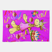 Giraffe Happy Birthday Kitchen Hand Towel Theedoek (Horizontaal)