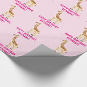 Giraffe Happy Birthday Name Cadeaupapier (Hoek)