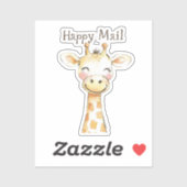 Giraffe Happy Mail Sticker (Vel)