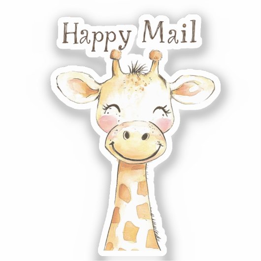 Giraffe Happy Mail Sticker (Voorkant)