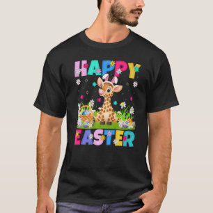 Giraffe Happy Paast Bunny Giraffe Paaszondag T-shirt