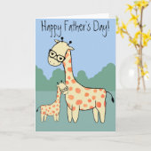 Giraffe - Happy Vaderdag Kaart (Gele Bloem)
