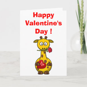 Giraffe "HAPPY VALENTINE'S DAY" Feestdagen Kaart